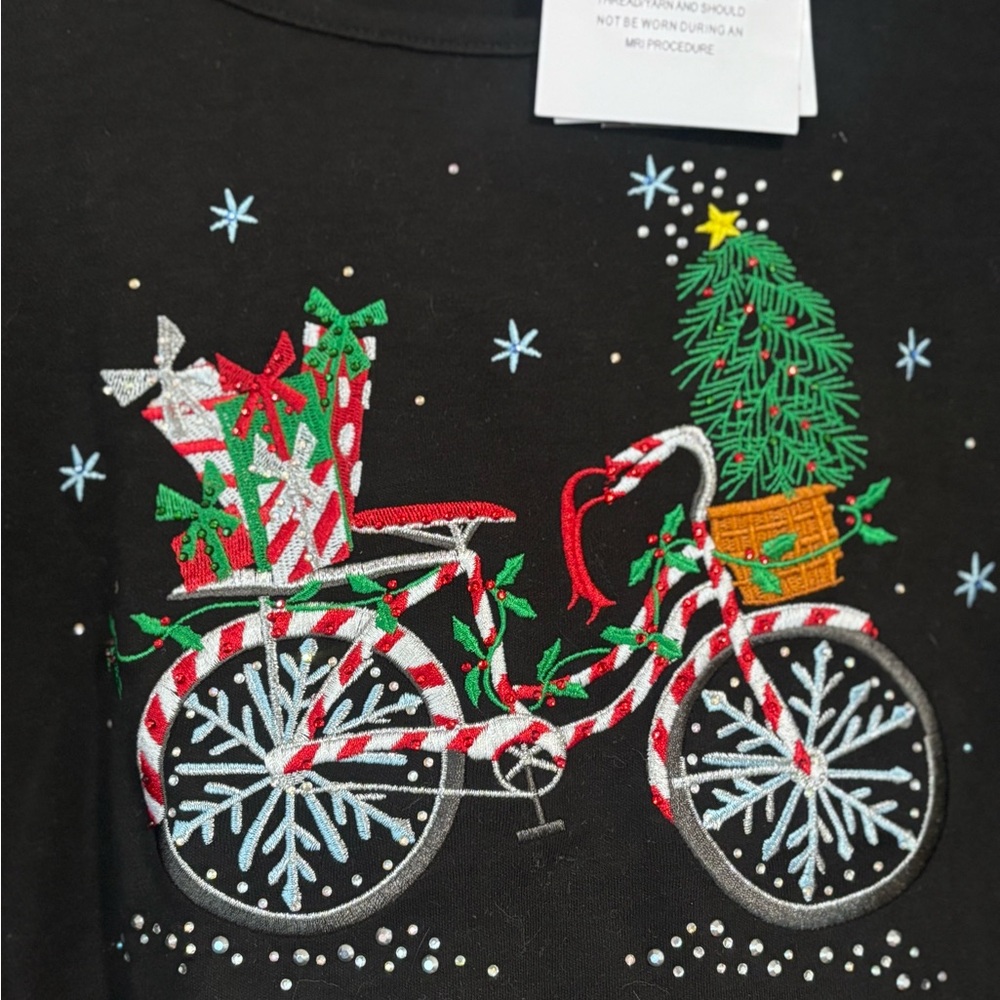 Festive Bicycle Christmas Top